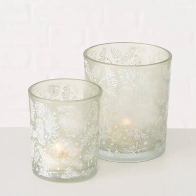 Windlichtglas Weihnachtsdeko  2er Set Stückpreis 5,90 Euro  HELLGRÜN