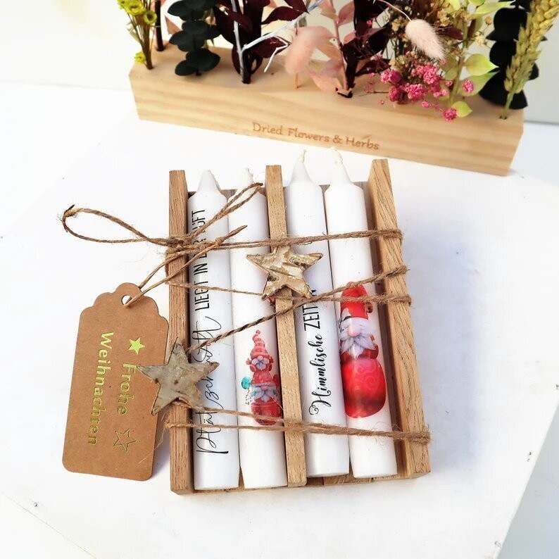 Geschenk Set Weihnachten 4er Kerzen Set #3
