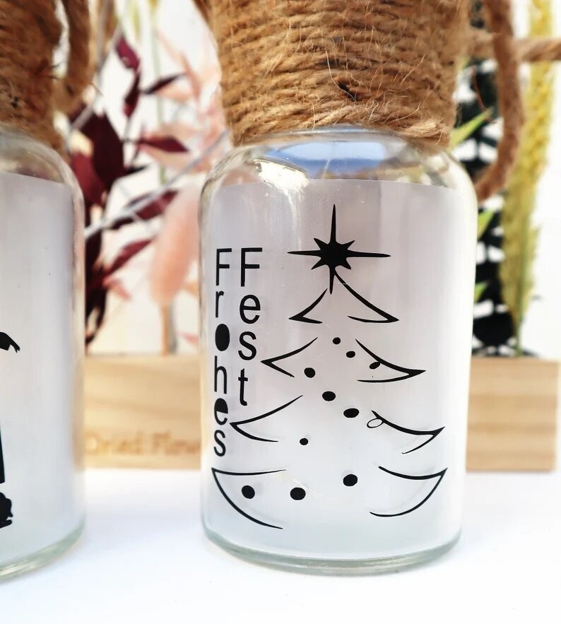 Deko Flasche mit LED Beleuchtung TANNENBAUM