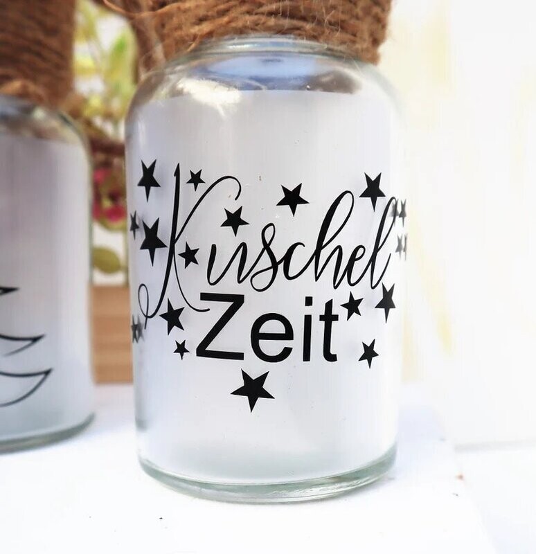 Deko Flasche mit LED Beleuchtung KUSCHELZEIT