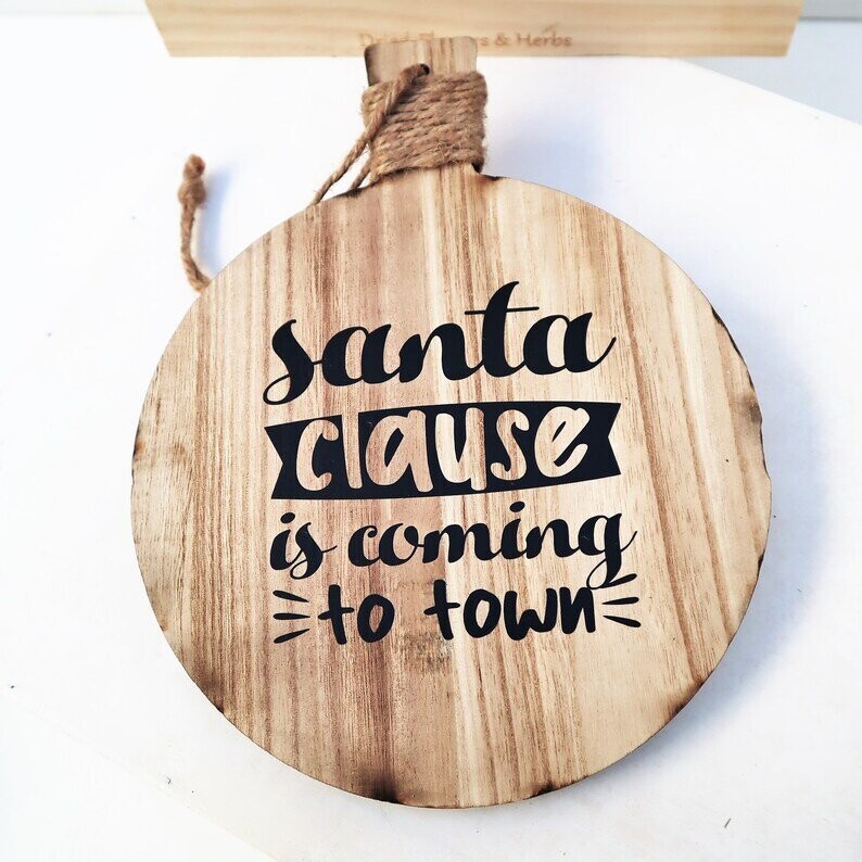 Weihnachtsdeko Schild mit Spruch SANTA CLAUS