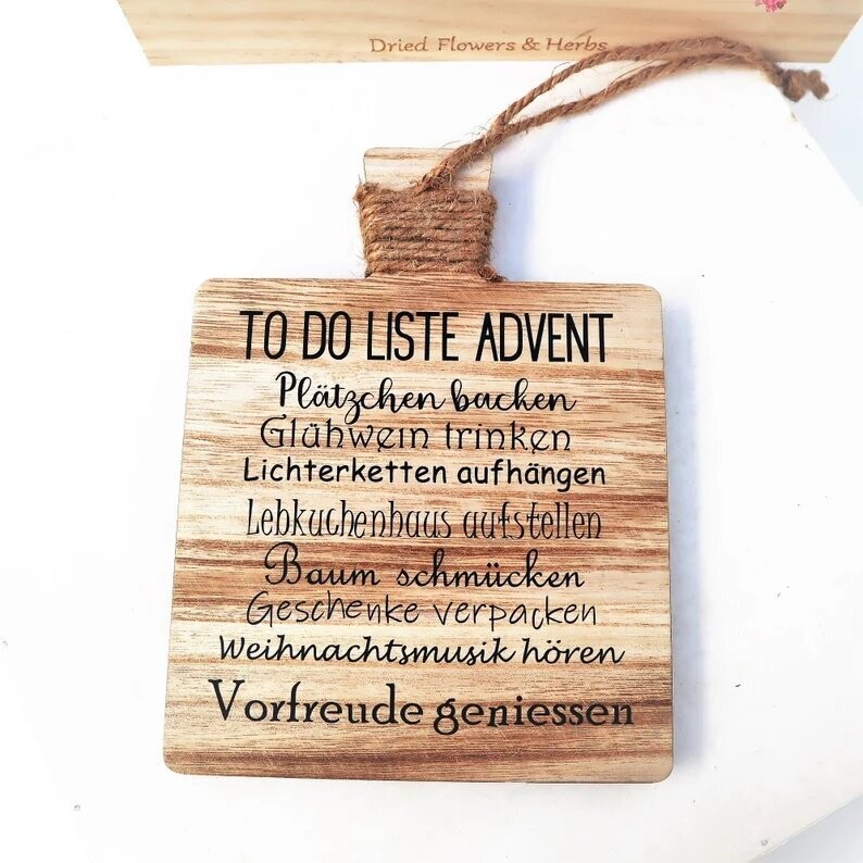 Schild mit Spruch Farmhausdeko Weihnachtsdeko To do liste Advent