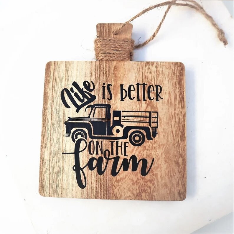 Schild mit Spruch Farmhausdeko Weihnachtsdeko Life is better...