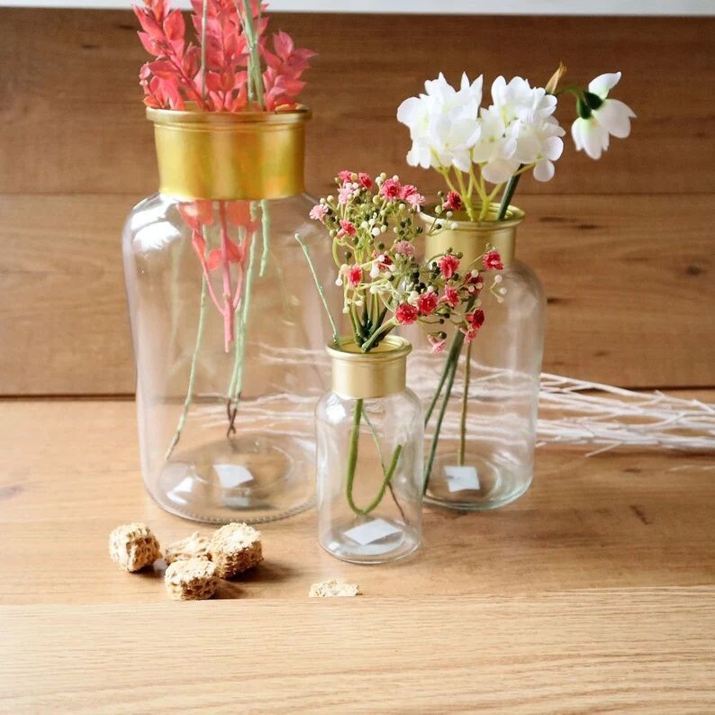 Glas Vase in 3 Größen Glas Flasche GROSS