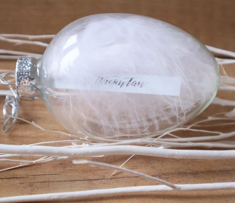 Osterdekoration Osterei Glas mit Spruch Wiesentau klein
