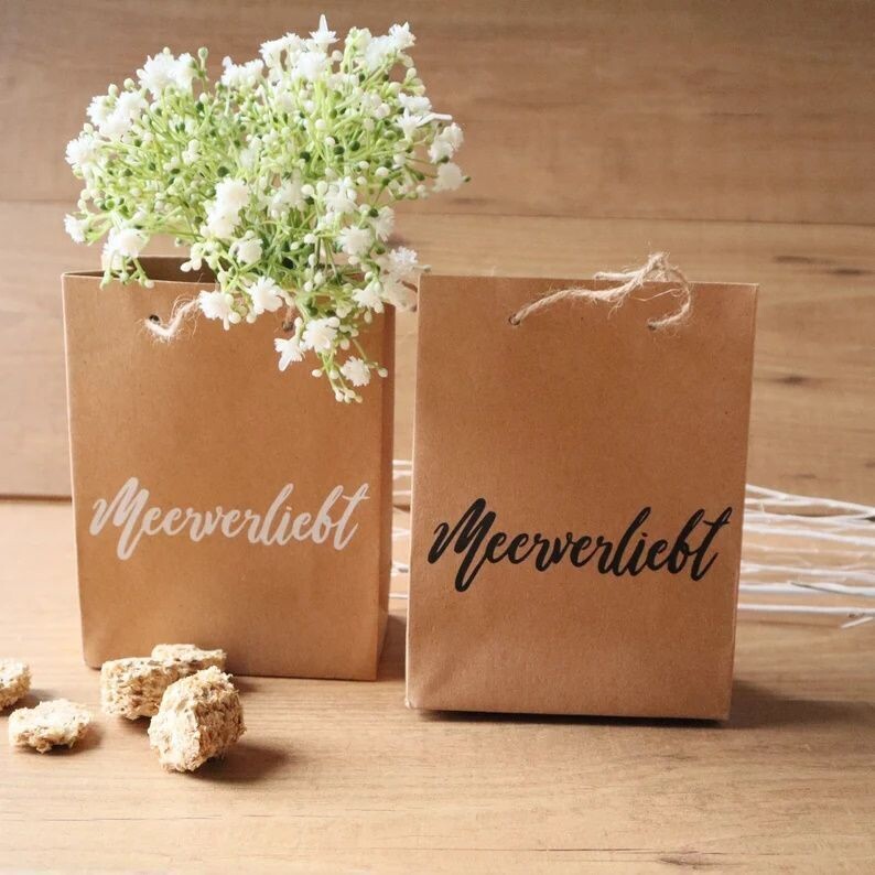 Geschenktasche Meerverliebt aus Kraftpapier 2er Set Stückpreis 1,80 Euro