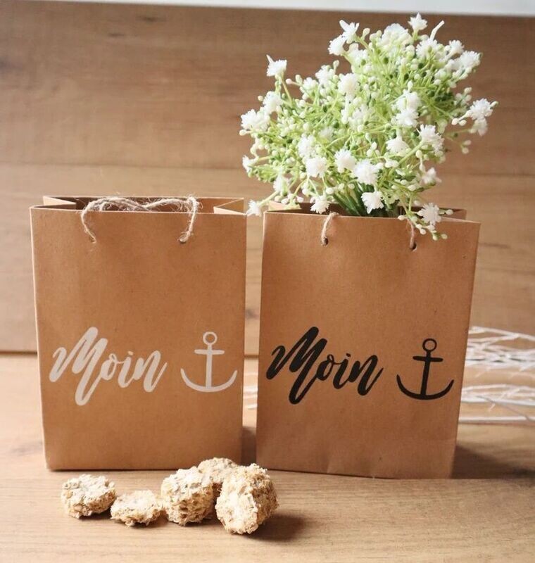 Geschenktasche Moin aus Kraftpapier 2er Set Stückpreis 1,80 Euro