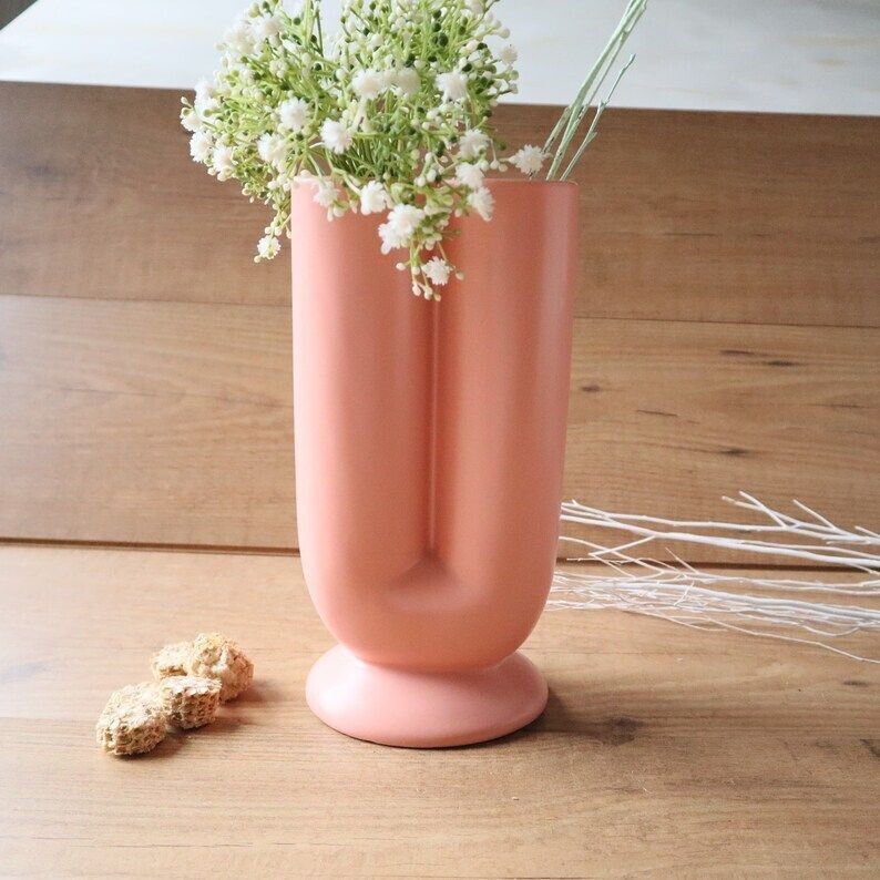 Tischdeko Vase doppelt apricote