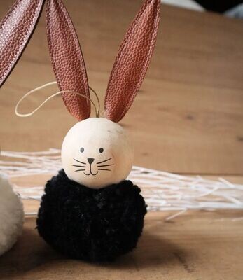 Frühlingsdeko Oster Hase zum Hängen 3 Farben klein schwarz
