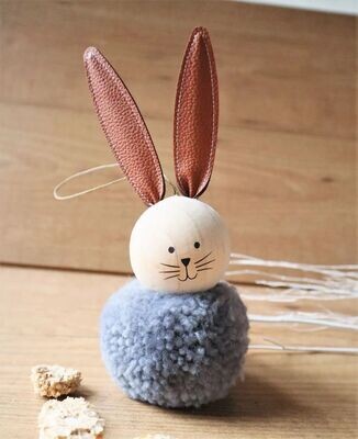 Frühlingsdeko Oster Hase zum Hängen 3 Farben groß grau