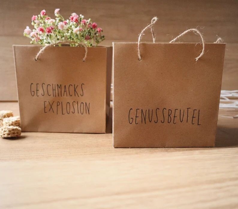 Geschenktasche Genussbeutel aus Kraftpapier 2er Set Stückpreis 2,90 Euro