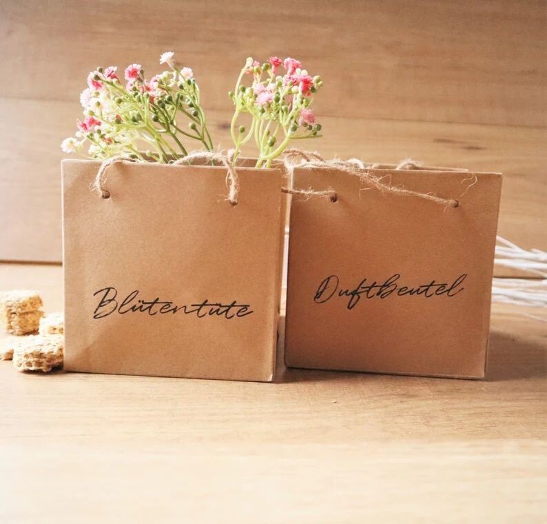 Geschenktasche Blütentüte aus Kraftpapier 2er Set Stückpreis 2,90 Euro