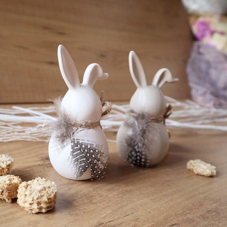 Osterdeko Osterhase TAUPE