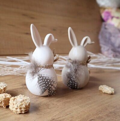 Osterdeko Osterhase WOLLWEISS