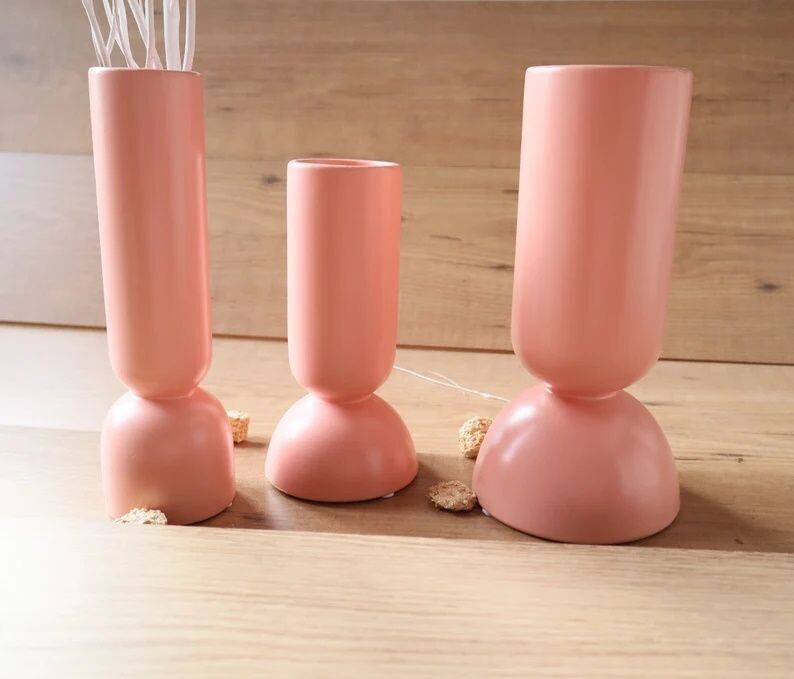 Tischdeko Vase apricot schmal