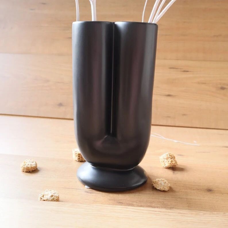 Tischdeko Vase doppelt schwarz