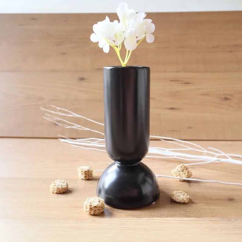 Tischdeko Vase schwarz klein