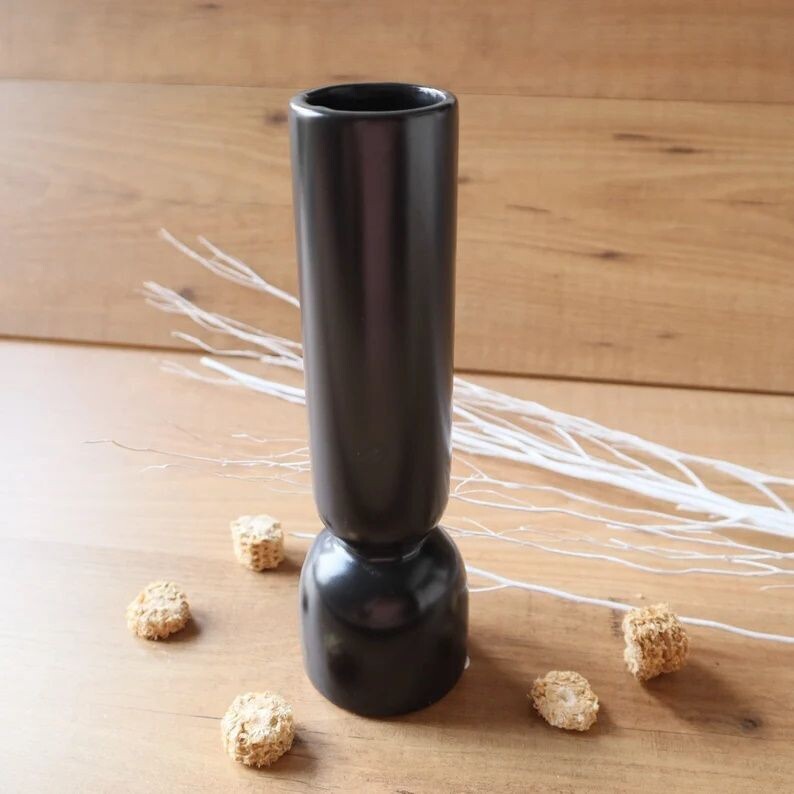 Tischdeko Vase schwarz schmal