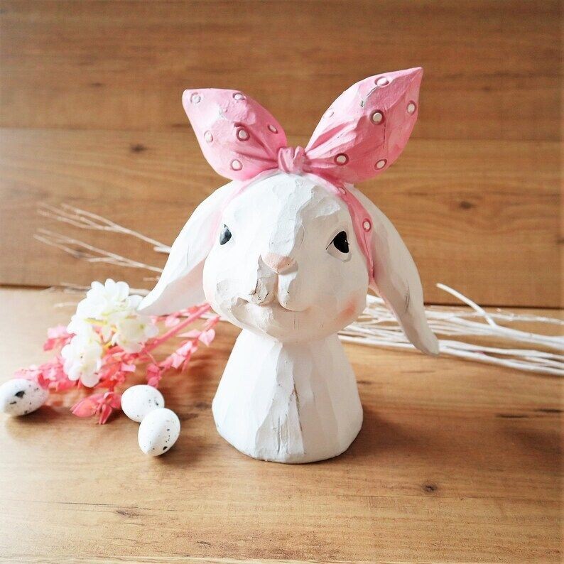 Osterdeko Osterhase Büste Kopf Hase mit Kopftuch
