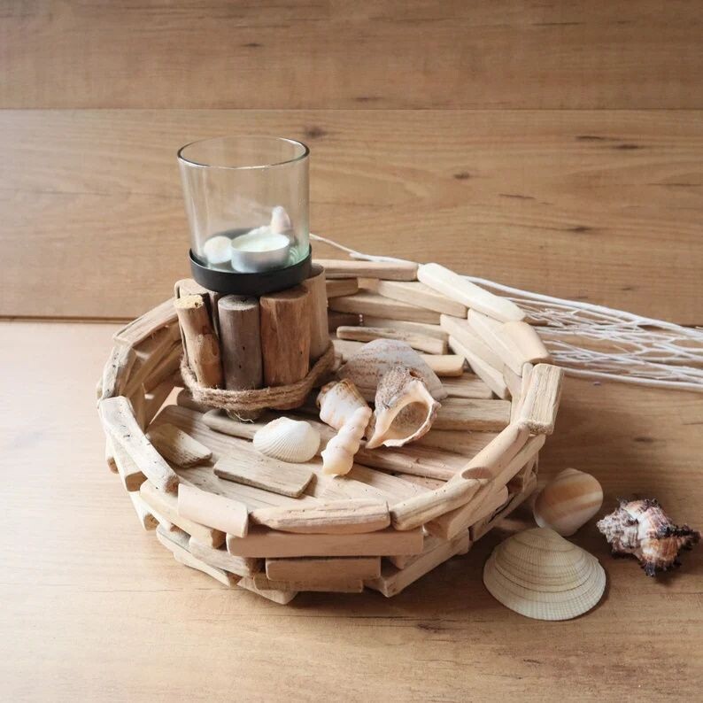 Schwemm Holz Schale groß rund