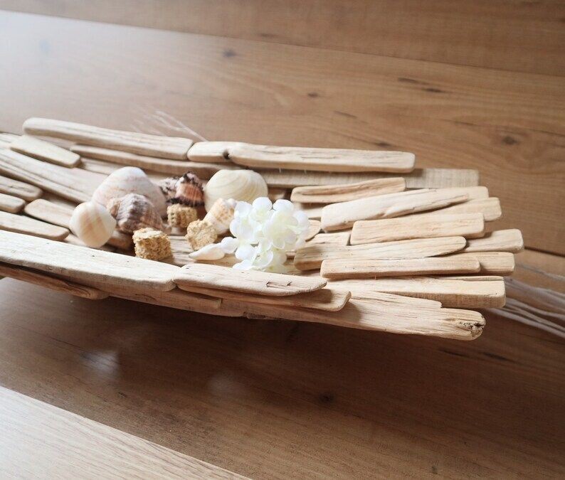 Schwemm Holz Schale groß länglich