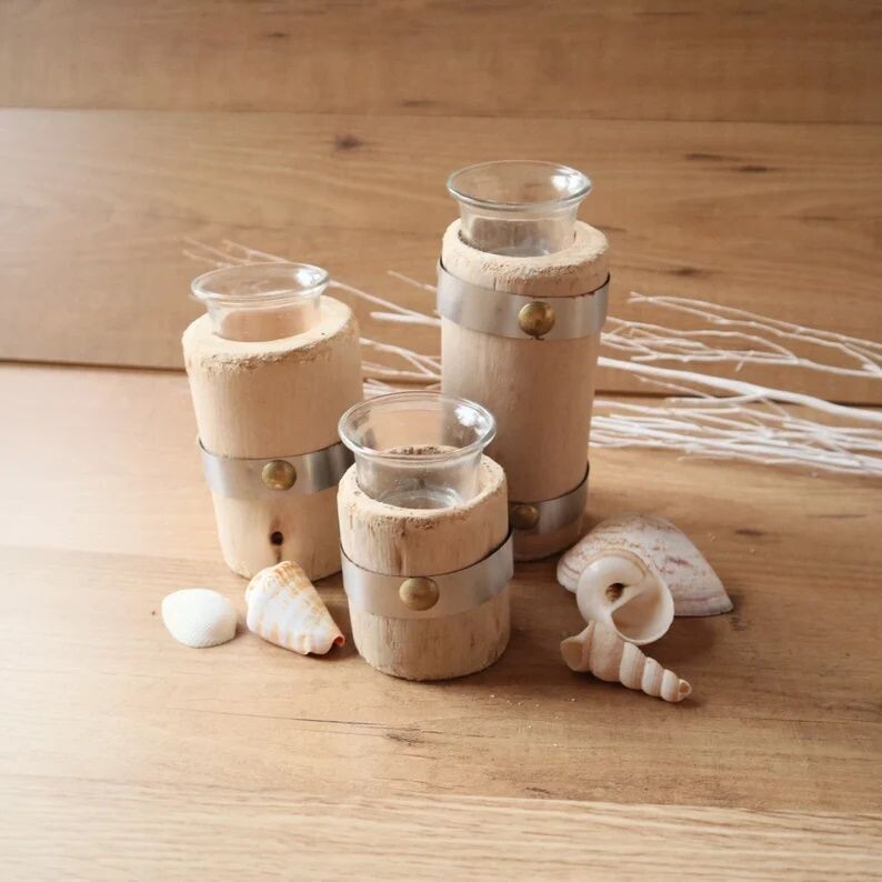Holz Teelichthalter 3 Größen GROß