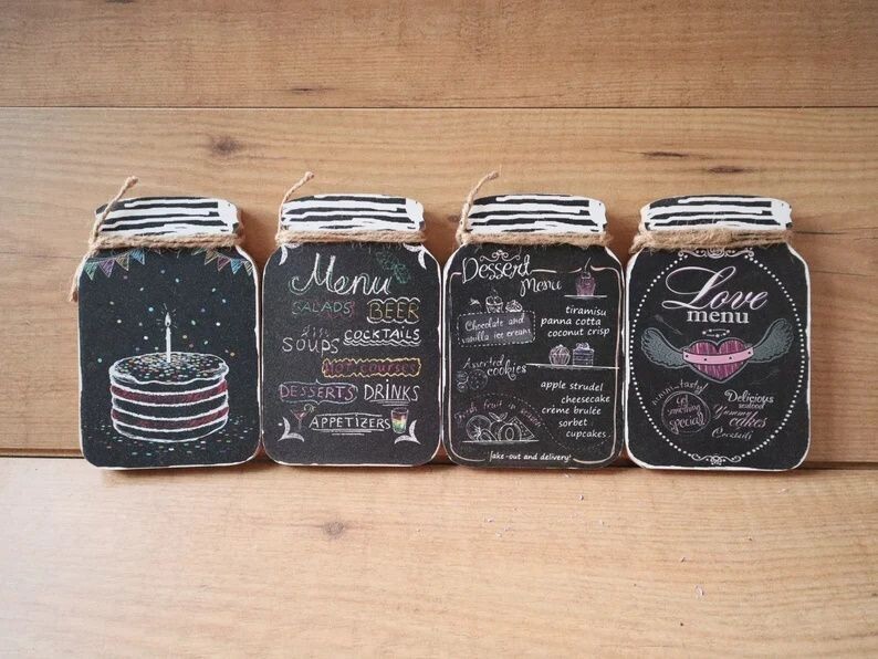 Deko Schild mit Spruch 4er Set Stückpreis 3,50 Euro