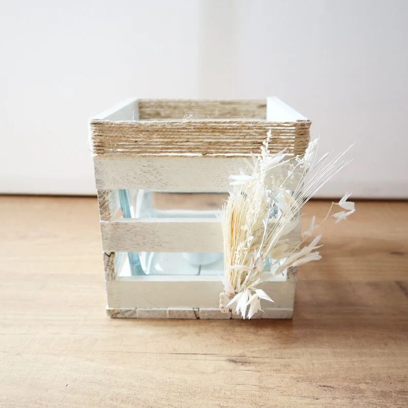 Windlicht aus Holz groß