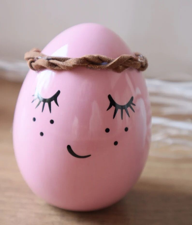 Frühlingsdeko Osterei ROSA GROSS