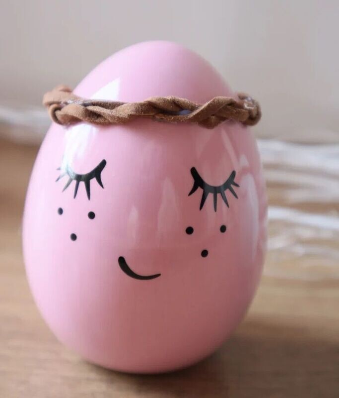 Frühlingsdeko Osterei ROSA GROSS