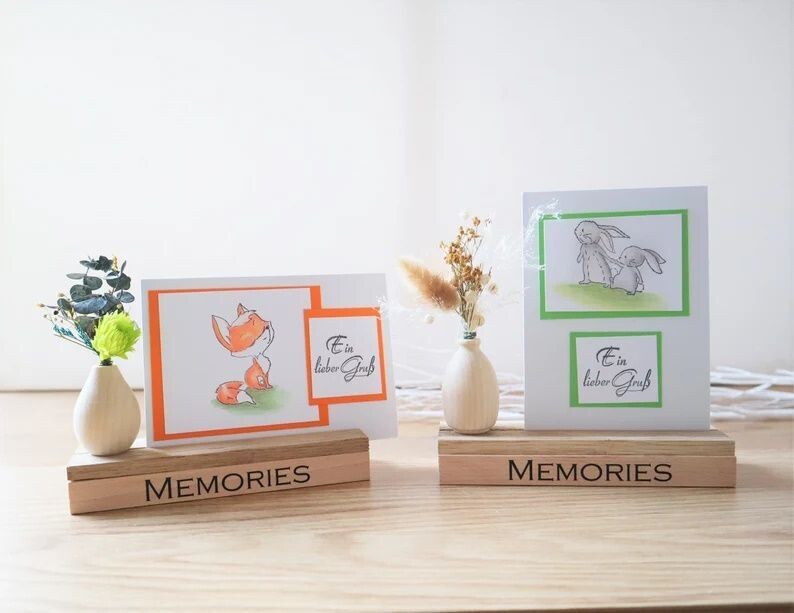 Fotohalter Kartenhalter mit Trockenblumen Memories
