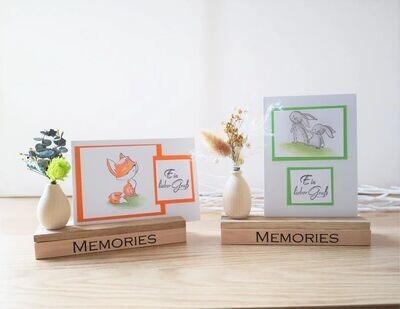 Fotohalter Kartenhalter mit Trockenblumen Memories