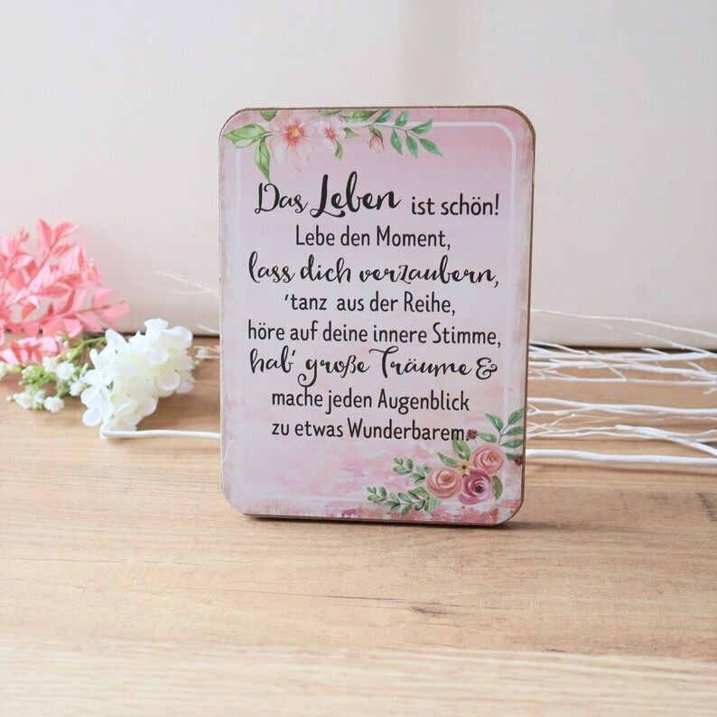 Deko Schild Aufsteller DAS LEBEN IST SCHÖN