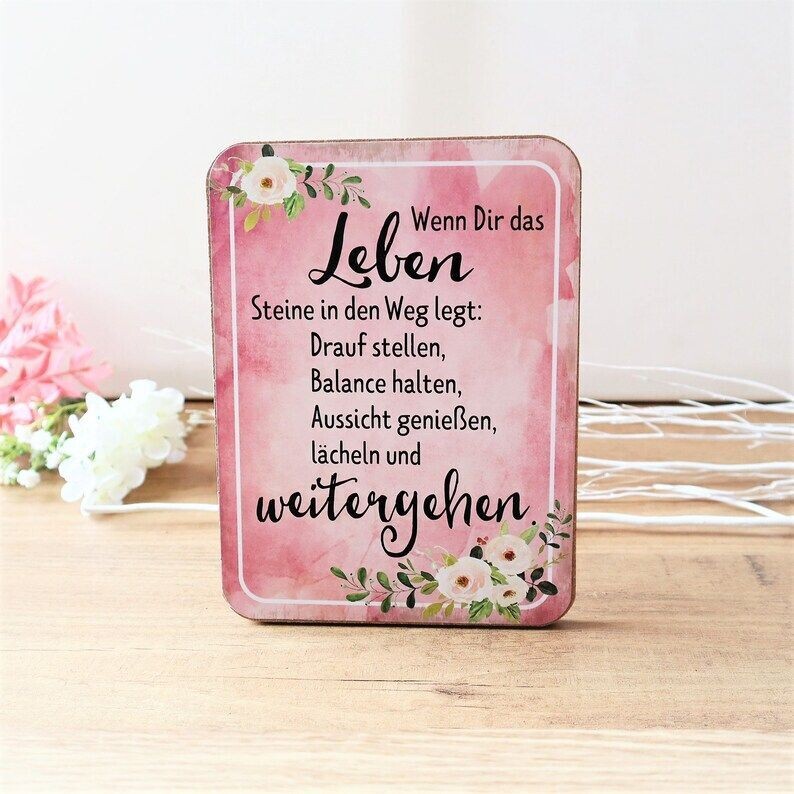 Deko Schild Aufsteller WENN DIR DAS LEBEN