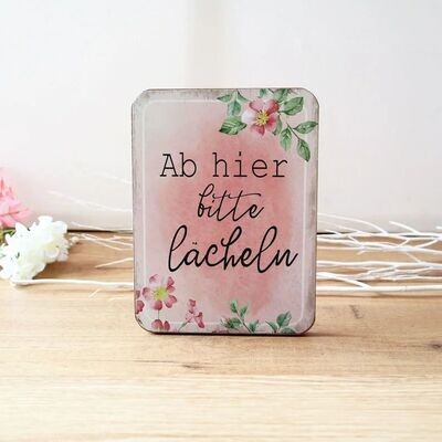 Deko Schild Aufsteller AB HIER BITTE LÄCHELN Deko Schild Aufsteller AB HIER BITTE LÄCHELN