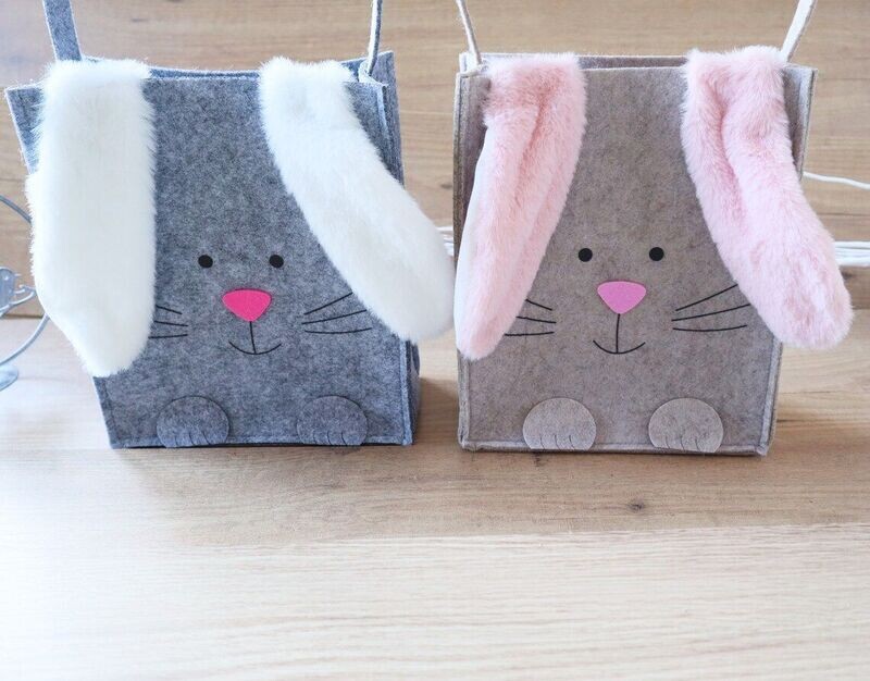 Geschenktasche Hase Ostern GRAU