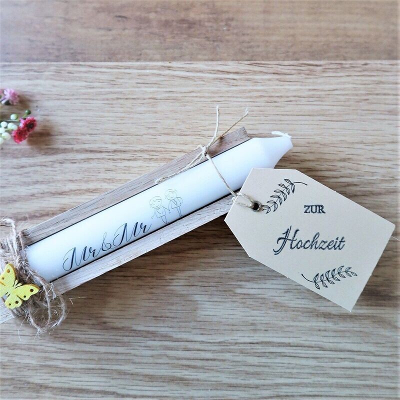 Kerze Geschenk zur Hochzeit Männerhochzeit #2