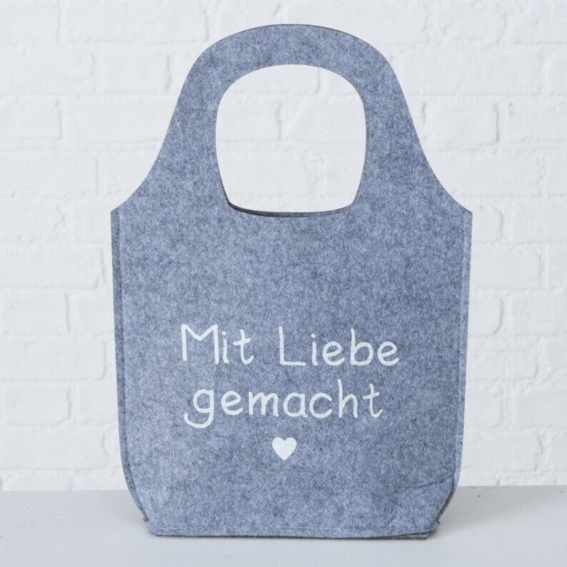 Geschenktasche Filz  Sprüche Geschenktüte MIT LIEBE GEMACHT