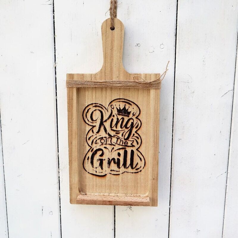 Küchen Brett "King of the Grill" Wanddeko Geschenk für