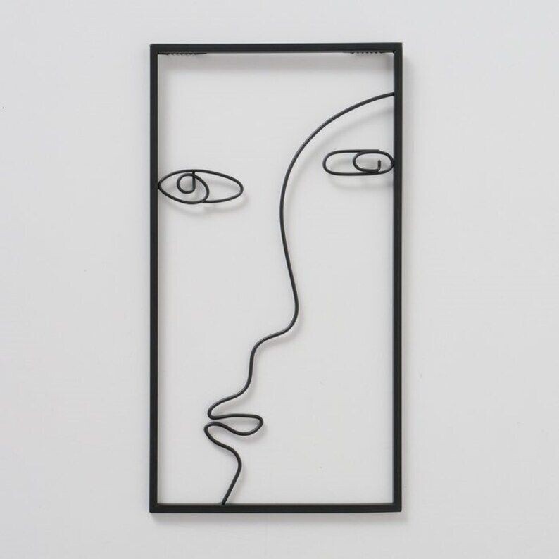 Wandbild Gesicht modern Metall schwarz GESICHT 2