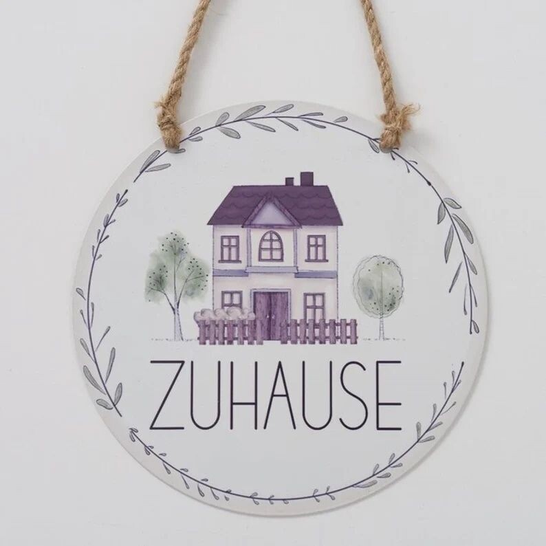 Türkranz Fensterschmuck Schild rund 3 Motive ZUHAUSE