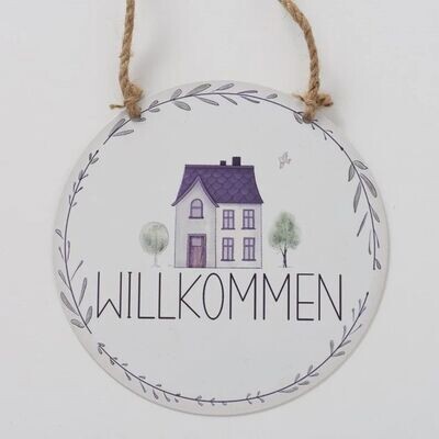Türkranz Fensterschmuck Schild rund 3 Motive WILLKOMMEN