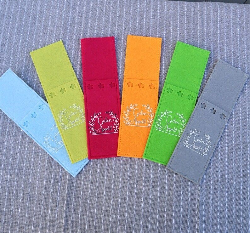 Bestecktasche in 6 verschiedenen Farben Besteckhalter GELB