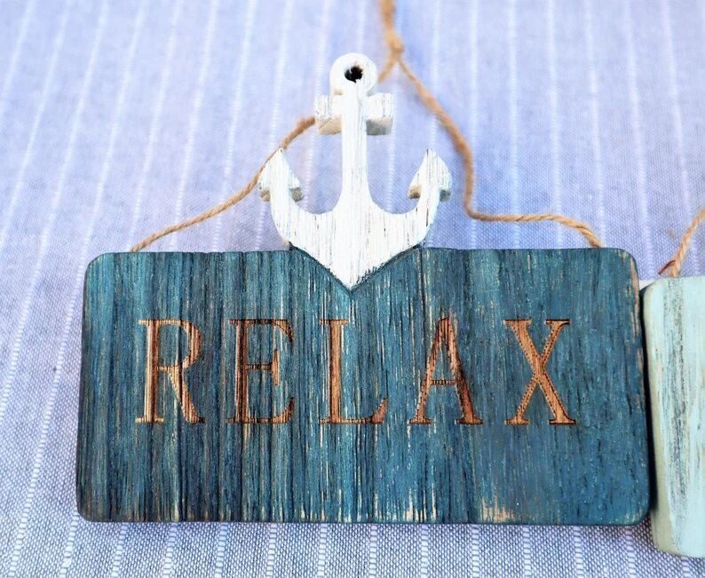 Schild mit Spruch maritim aus Holz ANKER