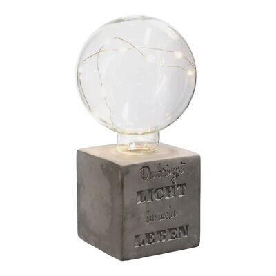 Tisch Lampe Beton  mit Spruch