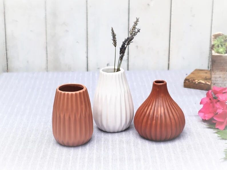 Blumen Vase BRAUN BAUCHIG