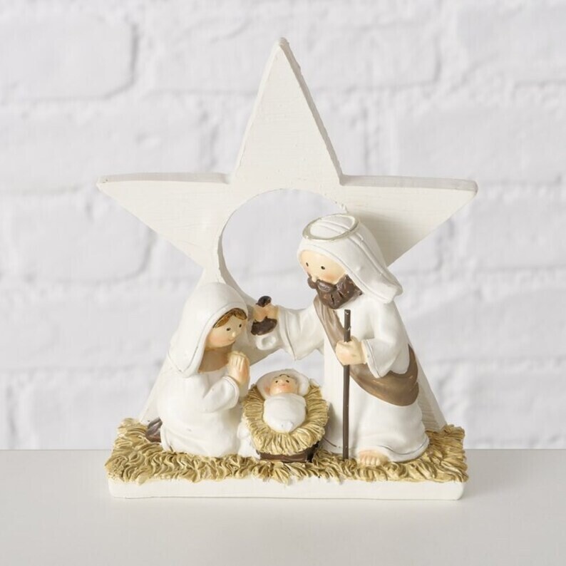 Krippe Weihnachtsdeko VARIANTE WEISS