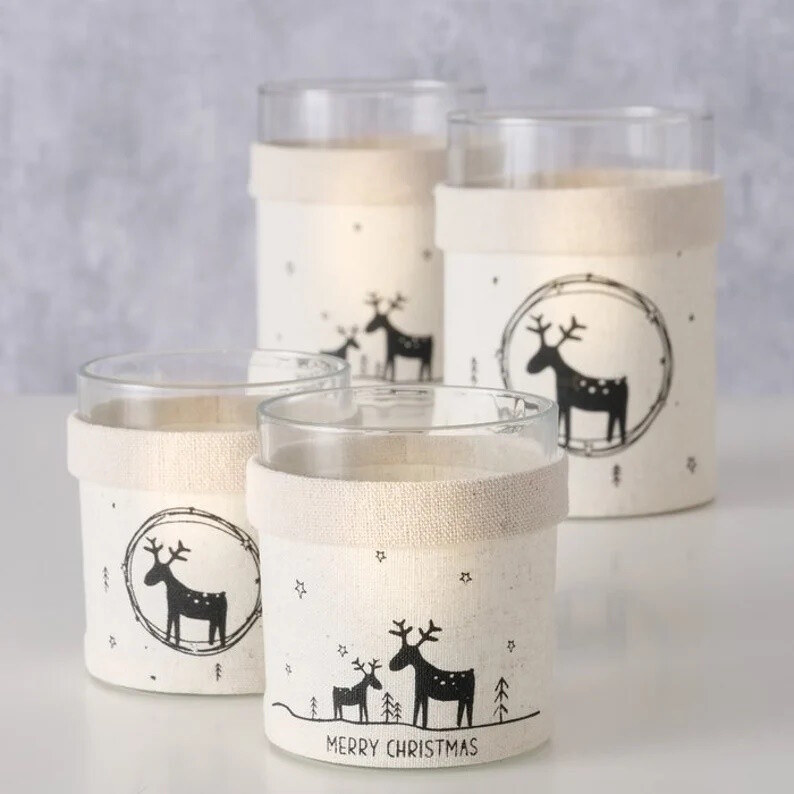 Adventsdeko Tischdeko Windlicht Rentier 2 er Set VARIANTE 1 RENTIER Stückpreis 8,40 Euro
