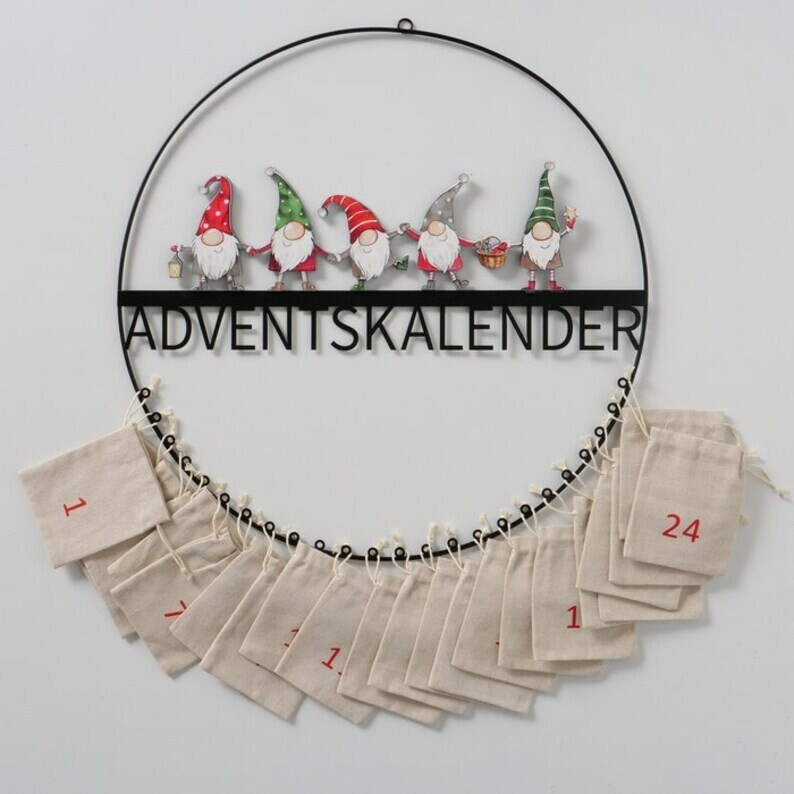 Adventskalender Loop Wichtel Metall Weihnachtsdeko