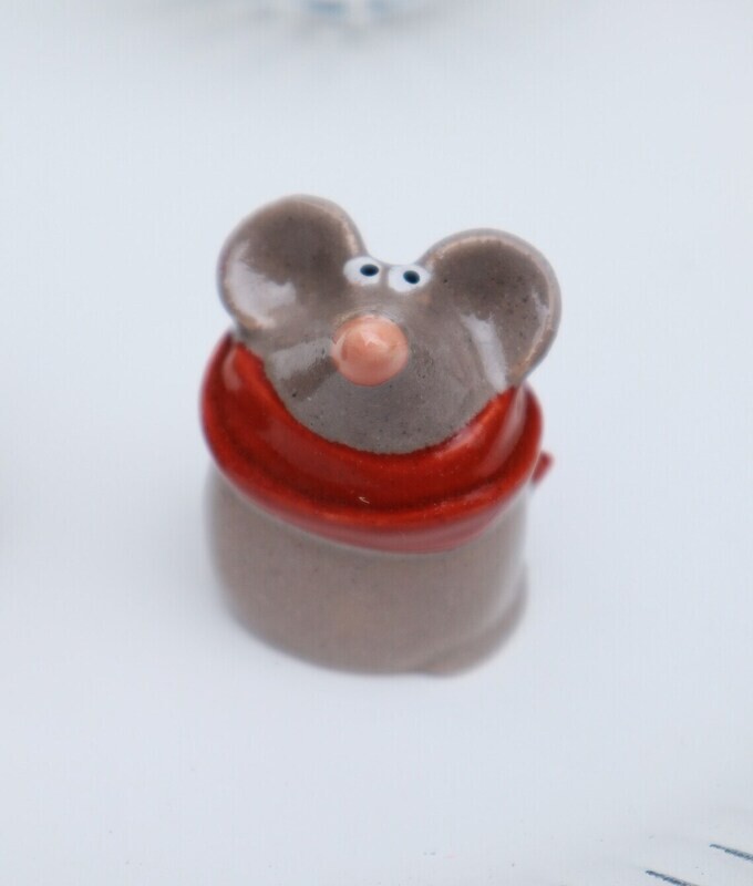 Deko Figur Maus Weihnachten Winterdeko  Variante SCHAL HINTEN